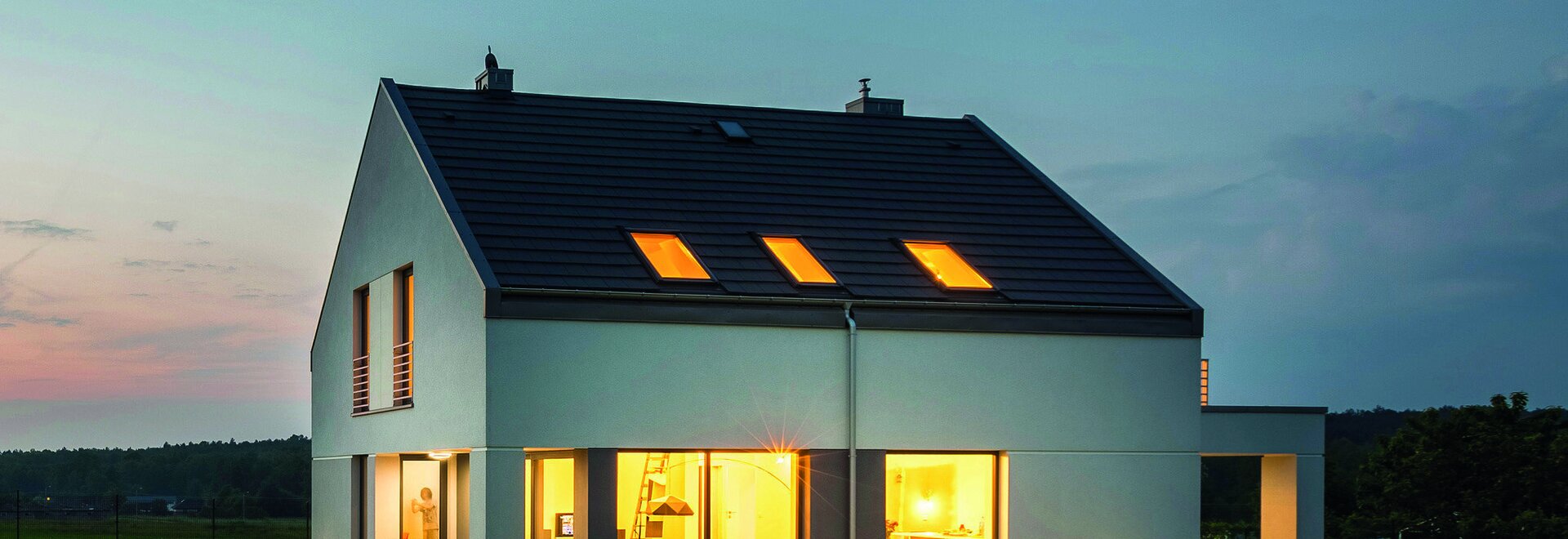Erleuchtetes Haus